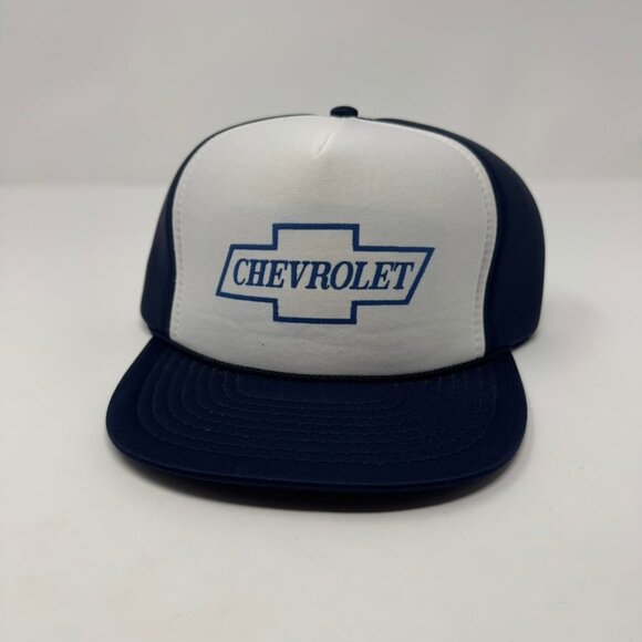 Vintage‎ 80s Nissin Cap Chevrolet Trucker Mesh Snapback Hat OSFA - Picture 1 of 5